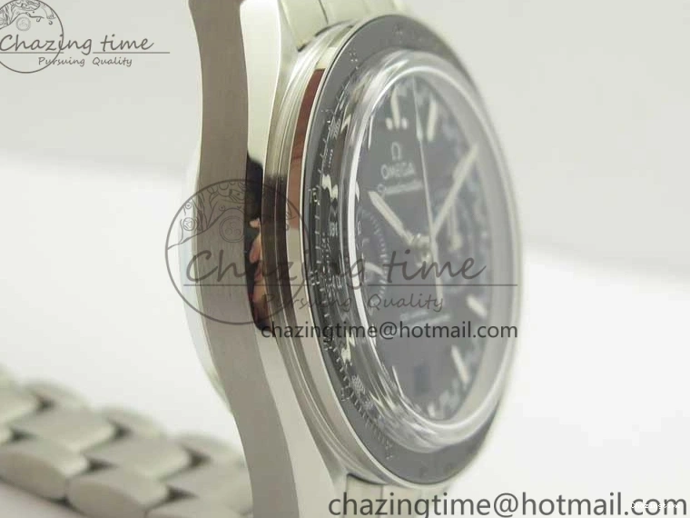 1219 WellDesigned Speedmaster Moonwatch OMF 1:1 Best Edition Black Dial SS Hand on SS Bracelet A 8043